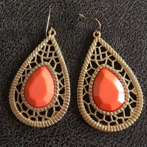 Gold and orange earrings